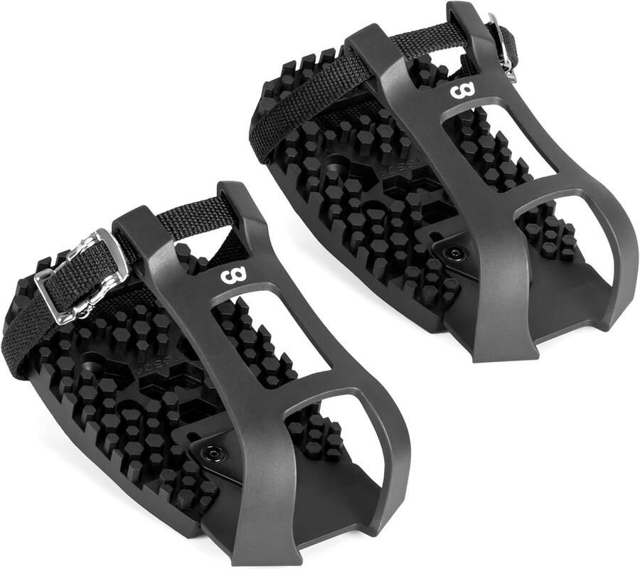 Fietspedalen Schoen Clips Fietspedalen Clips Fietsen met Sneakers Dubbele Functie Pedalen Verstelbaar 15mm Zwart