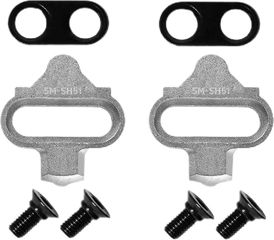 Fietspedalen Schoen Plaatjes SPD Set Veilig Fietsen Roestvrij Staal 6.8 x Zilverkleurig
