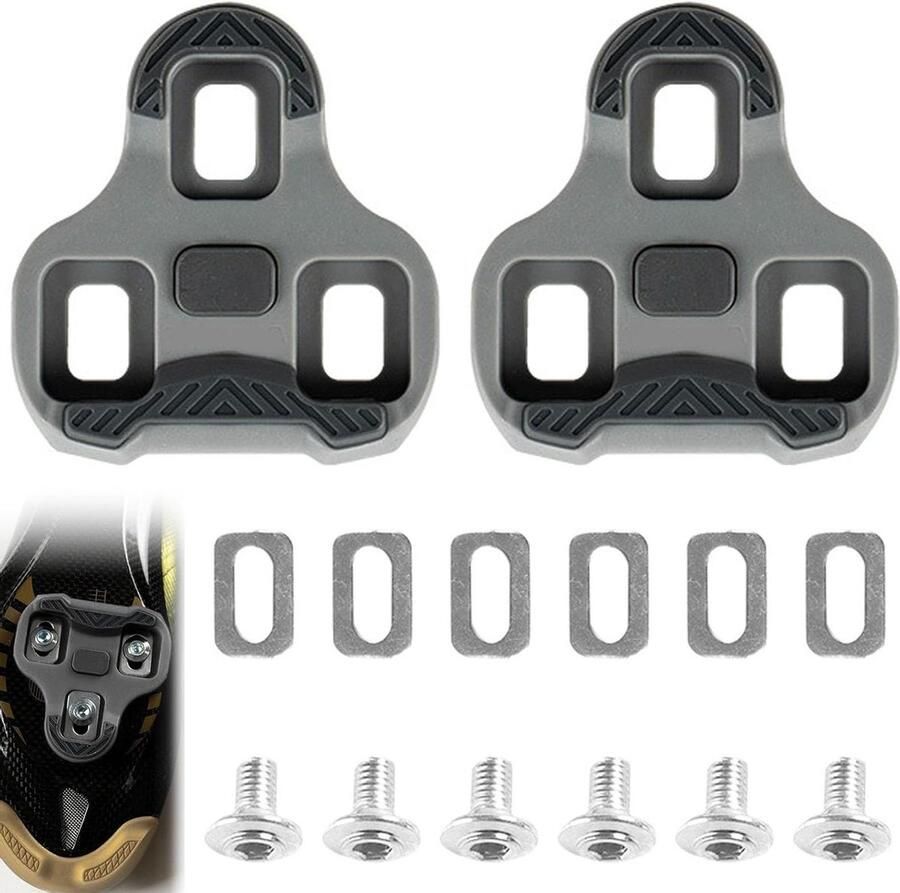 Fietspedalen Schoenplaten Schoenplaatjes Set Wielrennen Antislip Textuur 4.5 Graden Grijs