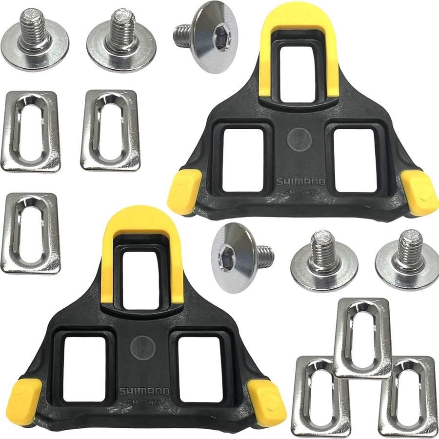 Fietspedalen Schoenplaten Onderdelen Schoenen Wielrennen 3 Graden Bewegingsvrijheid 80 Gram Geel