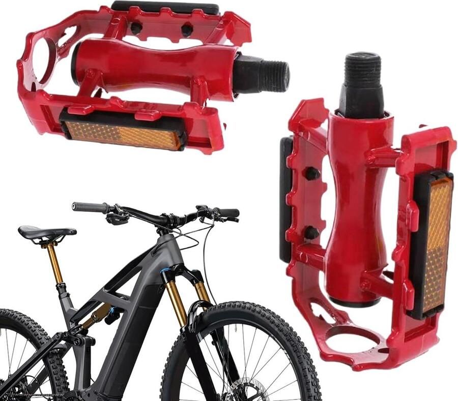 Fietspedalen Set Fietsaccessoires Sportief Fietsen Honingraat Antislip Standaard Interface Rood