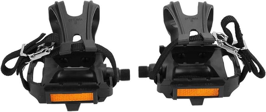 Fietspedalen Teen Clips Nylon Pedaal Kooi Fietsen Verbeteren Duurzaam Nylon Materiaal 130mm x 112mm Zwart