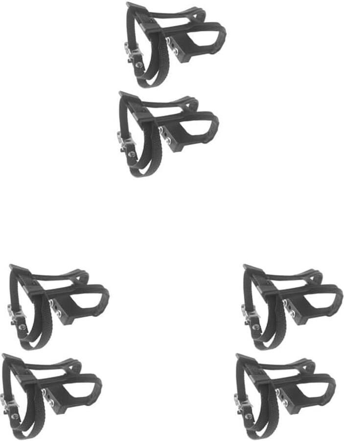 Fietspedalen Teenclips Pedaalkooi Rie Hometrainer Gebruik Verstelbare Lengte 10 x Zwart