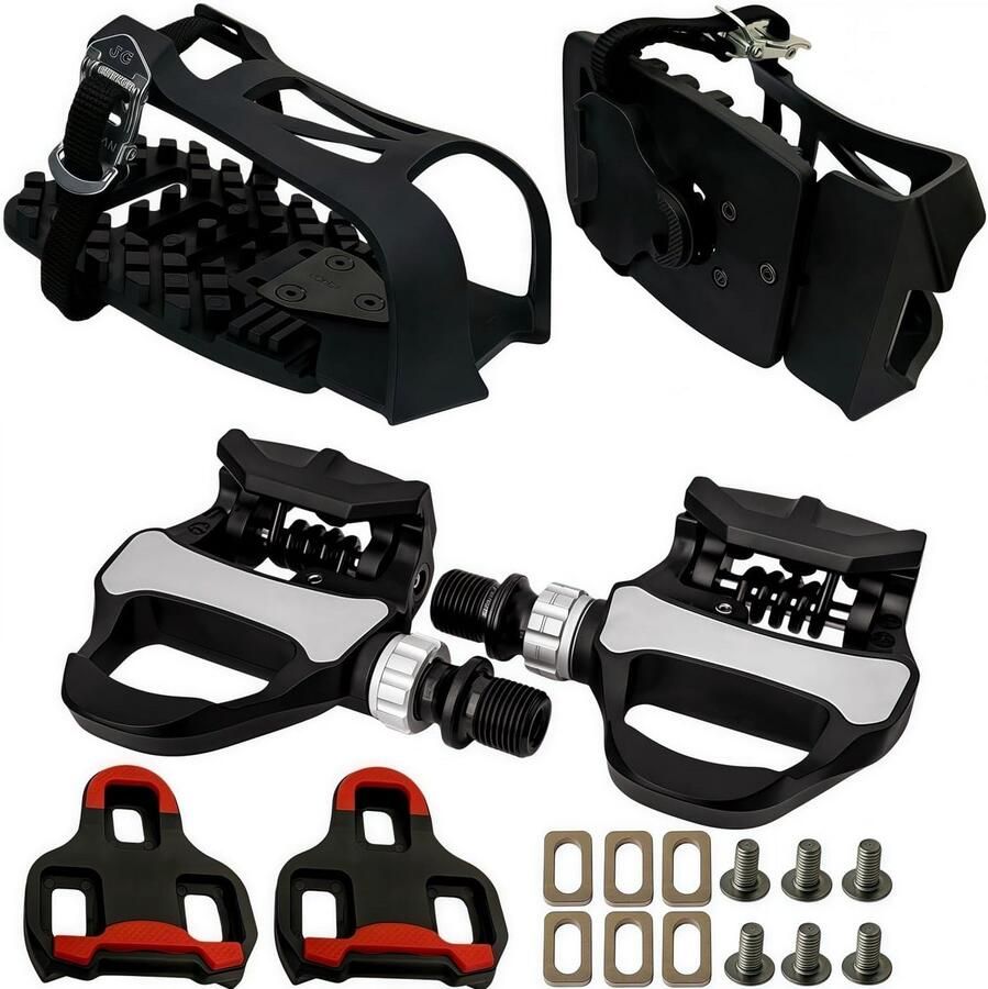 Fietspedalen voor Hometrainer Compatibel met Look Delta Schoenplaatjes en Standaard Schoenplaatjes