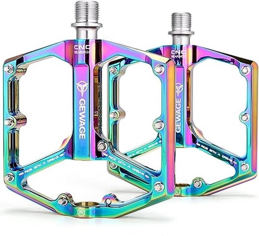 Fietspedalen voor Racefiets en Mountainbike 3 Lagers CNC Gefreesd 9 16 inch Platte Pedalen met Afneembare Antislip Pinnen