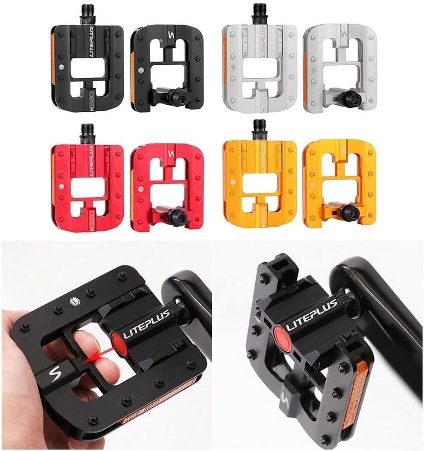 Fietspedalen Vouwpedalen Vouwfiets Aluminium Pedalen Schoenplaatjes Vervanging Voor Mtb Racefiets 14mm Universele Draad