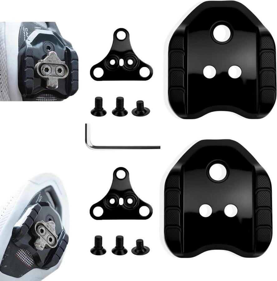 Fietsplaat Adapters Schoen Adapters Comfortabel Fietsen Gelijkmatige Voetondersteuning 2 Stuks Zwart