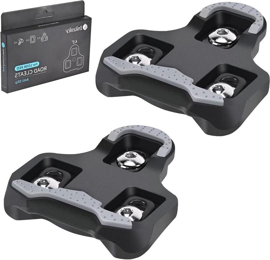Fietsplaatjes Schoenplaatjes Wielrennen Anti-slip Rubber 4.5 Graden Float Zwart