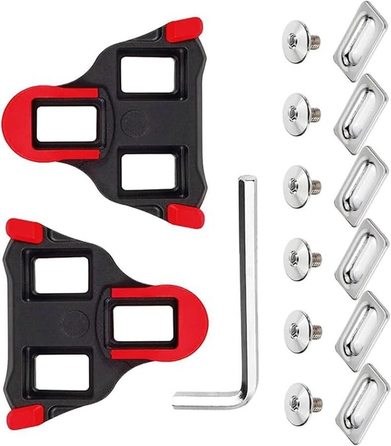 Fietsplaatjes Set Schoenplaatjes Fietsen Inclusief montagegereedschap Rood