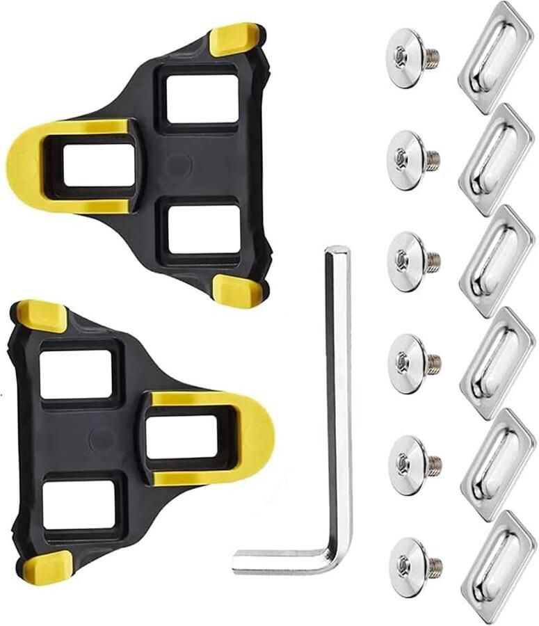 Fietsplaatjes Set Schoenplaatjes Fietsen Inclusief Montagemateriaal 11.8 x 10 x Geel