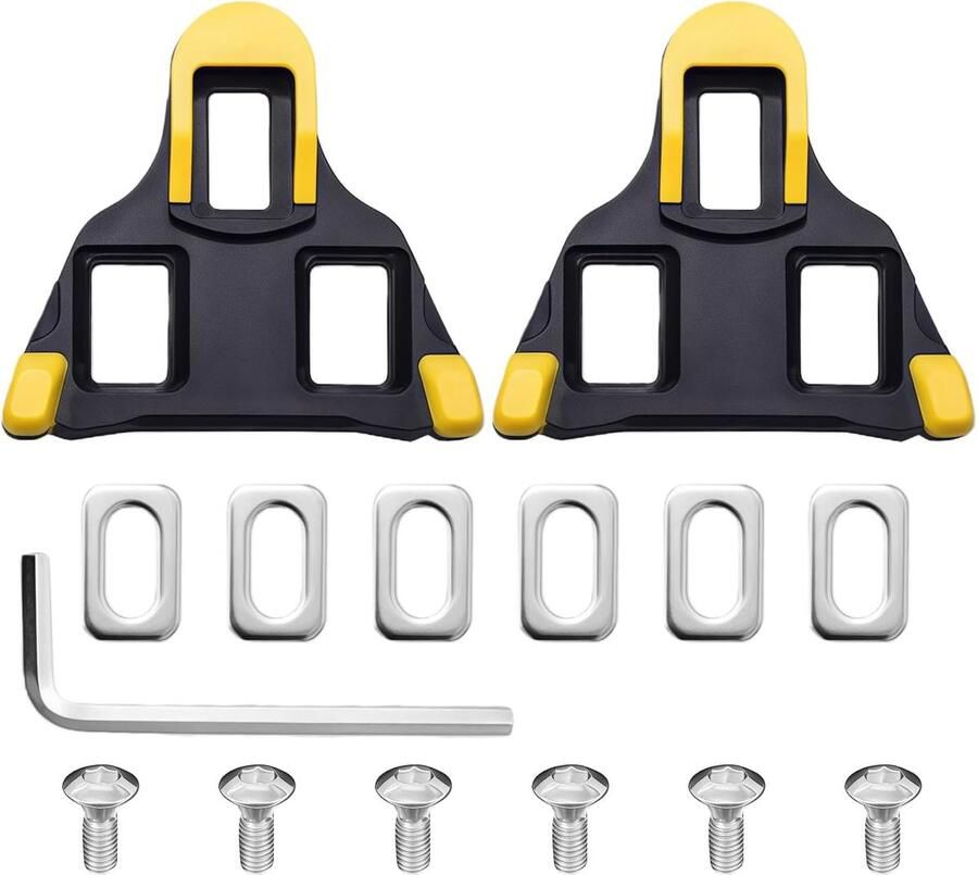 Fietsplaatjes Set Schoenplaatjes Racefietsen 4.5 Graden Float Universeel Geel