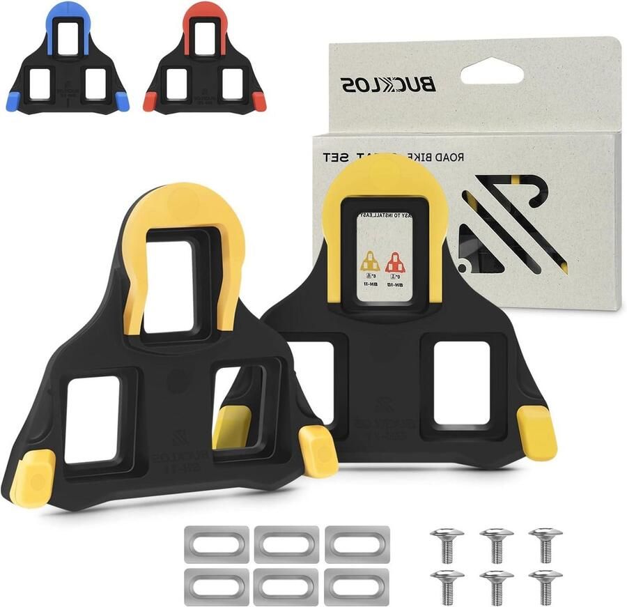 Fietsplaatjes Set Schoenplaatjes Wielrennen Fietstraining Binnen 3 Vrijheidshoeken 15 x 12 x Geel