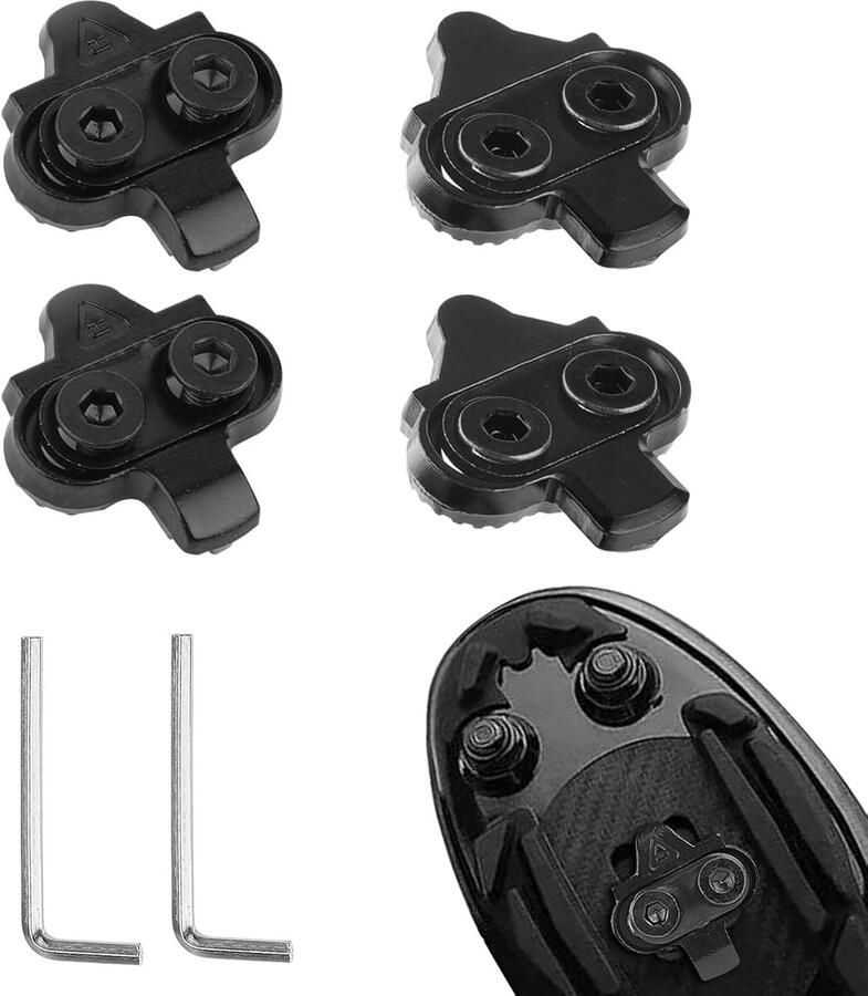 Fietsplaatjes Set SPD Schoenplaatjes MTB Fietsen Roestvrij Staal 2 Maten Zwart