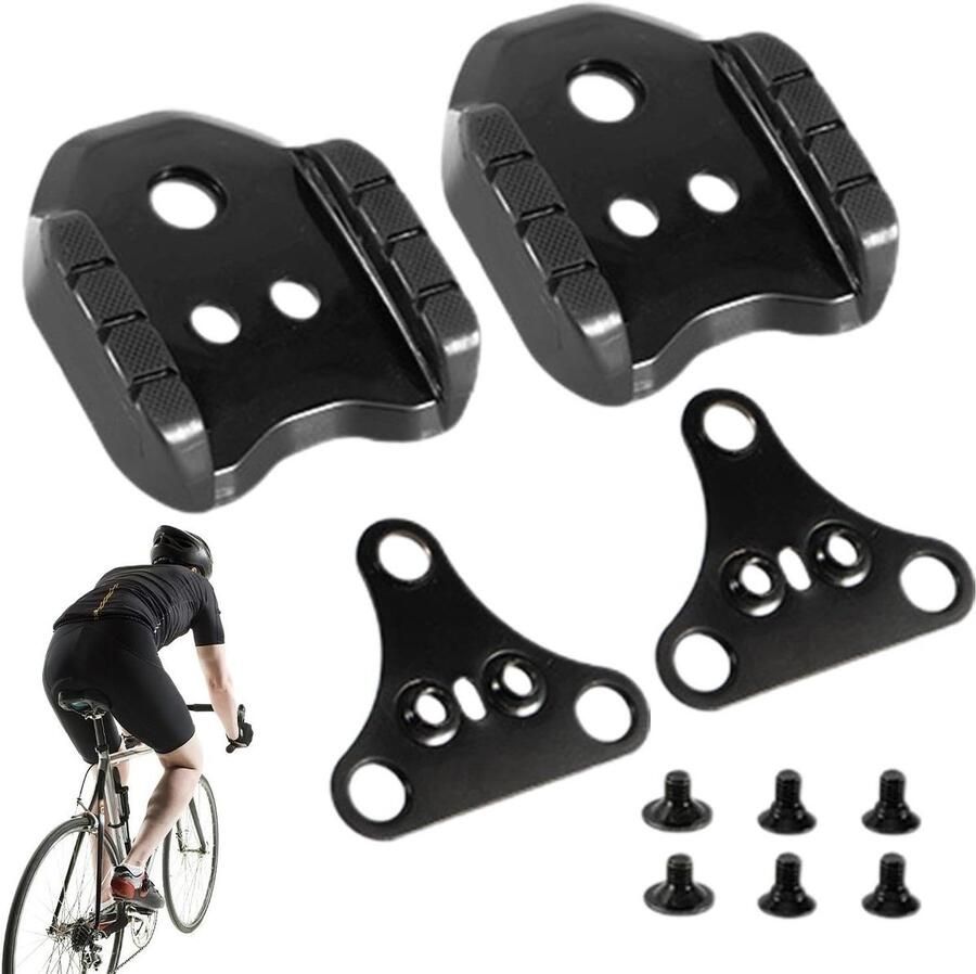 Fietsschoen Adapter Cleat Conversie Fietsen Verbeteren Universele Compatibiliteit 2 Stuks Zwart