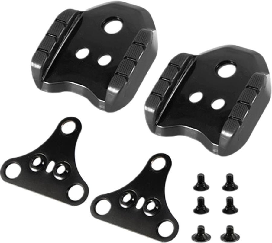 Fietsschoen adapters Schoenplaat adapters Fietsen verbeteren Universele compatibiliteit Metaal Zwart