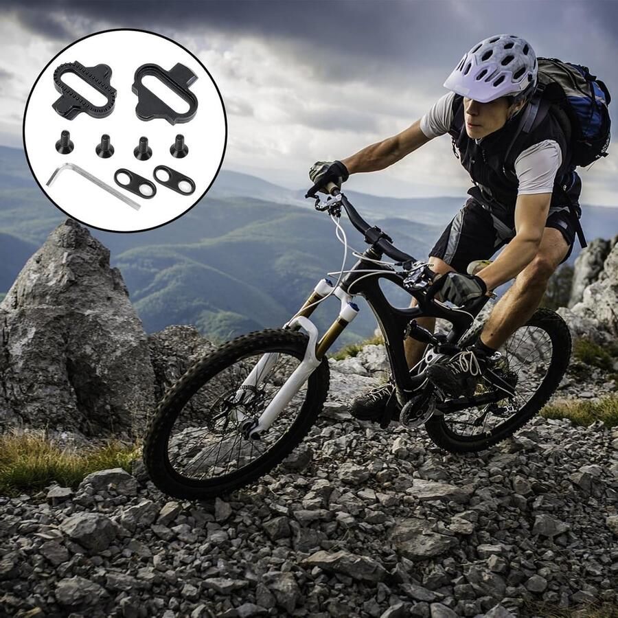 Fietsschoen cleatset voor mountainbikes pedaalaccessoires en bevestigingsmateriaal voor optimale grip en prestaties