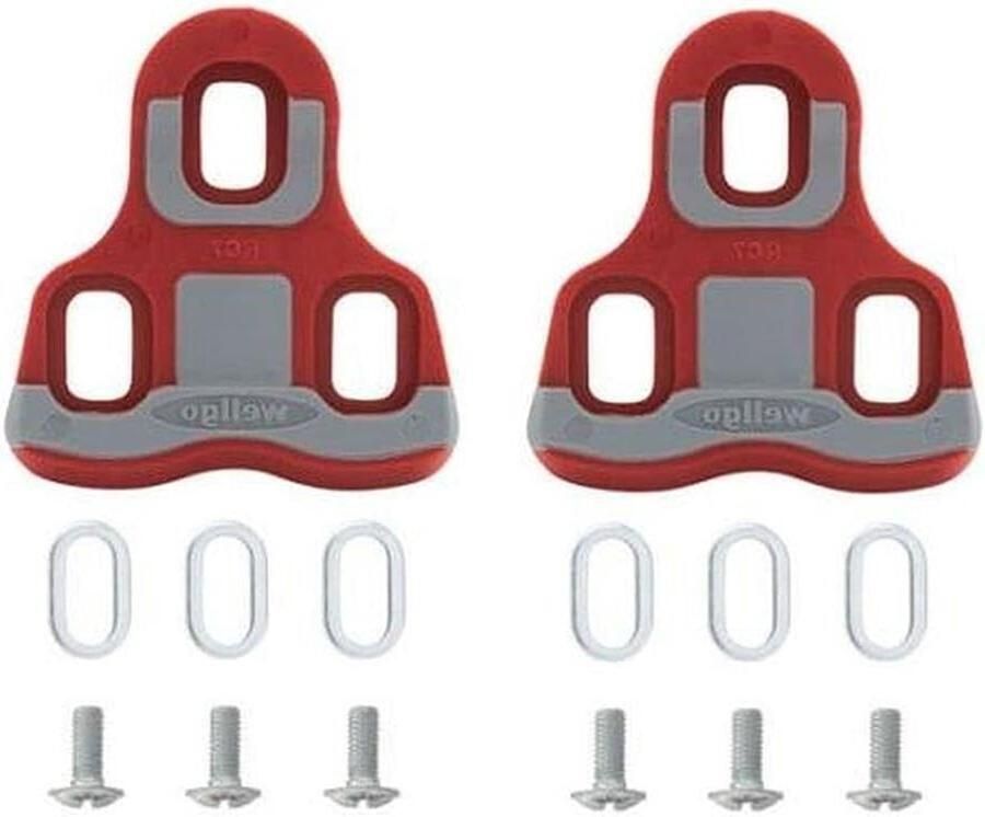 Fietsschoen Plaatjes Schoenplaatjes LOOK compatibel Fietsen met klikpedalen 6 graden zwevend spel 100 Gram Rood