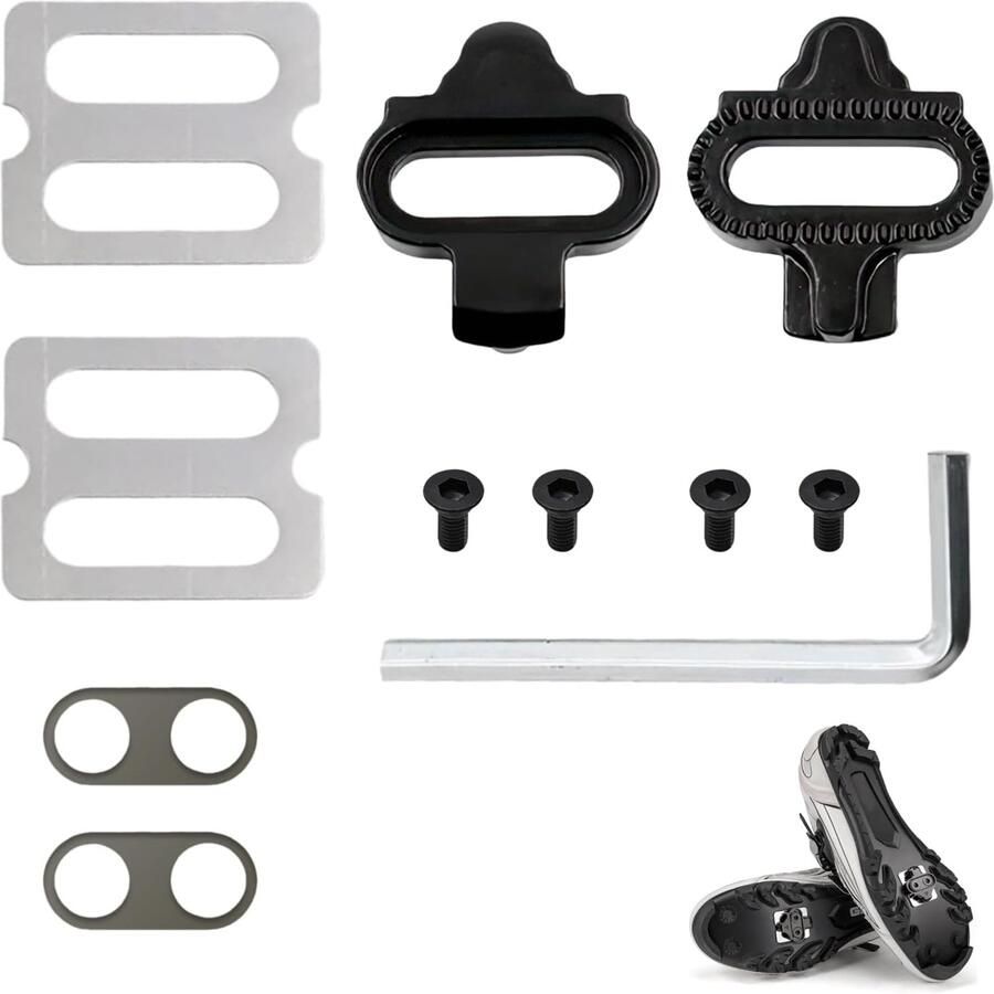 Fietsschoen plaatjes SPD compatibel 2 stuks antislip cleats set universeel voor Shimano MTB systeem zwart staal voor mountainbike spinning woon-werkverkeer gebruik