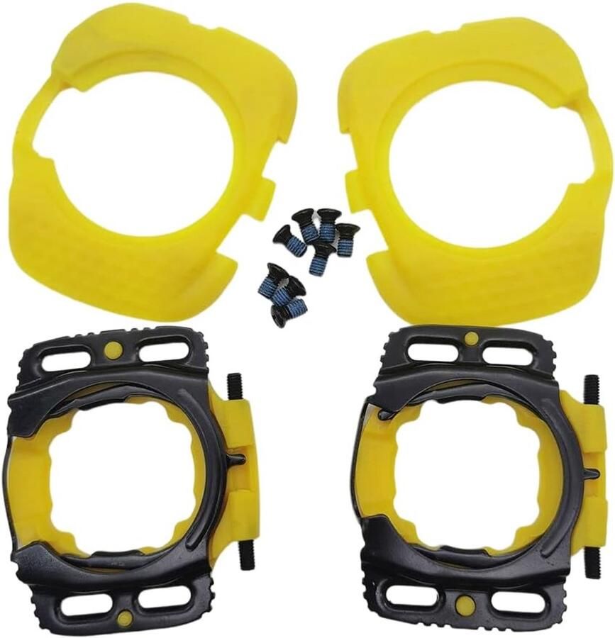 Fietsschoen Plaatjes Zelfborgende Clips Efficiënt Fietsen Aerodynamisch Ontwerp 69 x 60 mm Geel