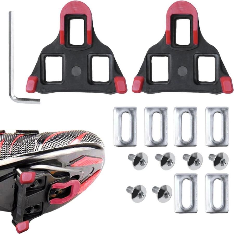 Fietsschoenplaatjes Cleats Clips Efficiënt Fietsen Zelfsluitend Ontwerp Standaard Maat Rood