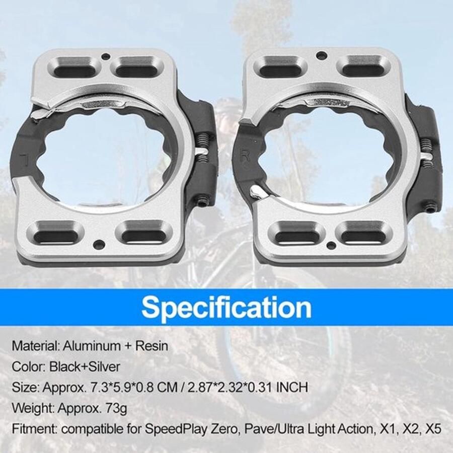 Fietsschoenen Adapter Schoenplaatjes Quick Release Paar Cleat Cover Tacchette Geschikt voor SpeedPlay Zwart Converter