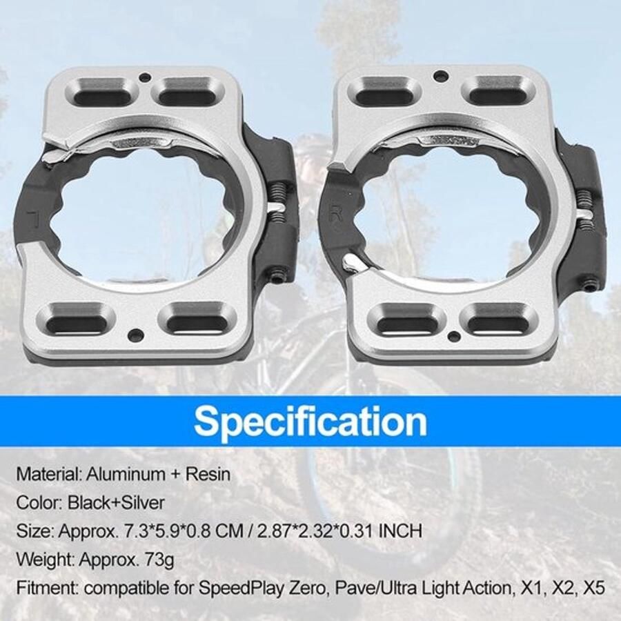 Fietsschoenen Adapter Schoenplaatjes Quick Release Paar Cleat Cover Tacchette Geschikt voor SpeedPlay Zwart Converter
