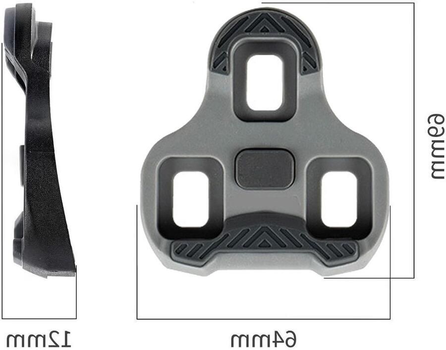 Fietsschoenen Cleats voor 3-Hole Grip Blade 2 Max Pedalen Compatibel met Look KEO Duurzaam TPU Geschikt voor Easy en Power Tap Syste Grijs 4.5°