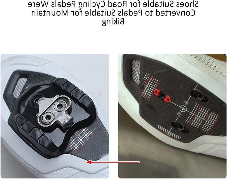 Fietsschoenen en Pedalen Set voor Binnen- en Buitensport Geschikt voor Klikpedalen en Fietsschoenen Inclusief Adapter en Converter