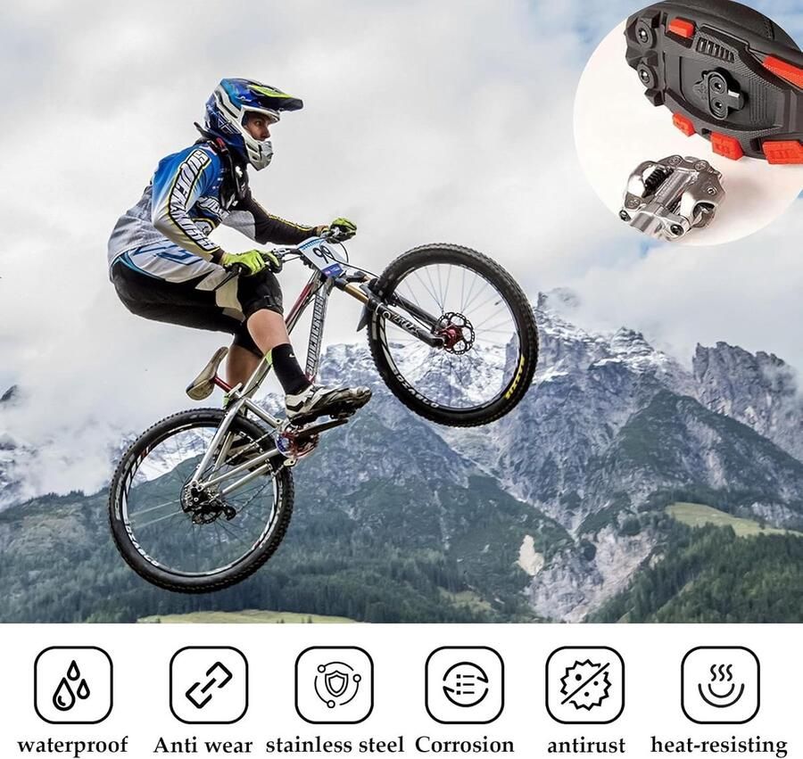 Fietsschoenen fiets-cleatset pedaalfiets-accessoireset fietsschoen-cleatset voor mountainbikeschoenen voor en