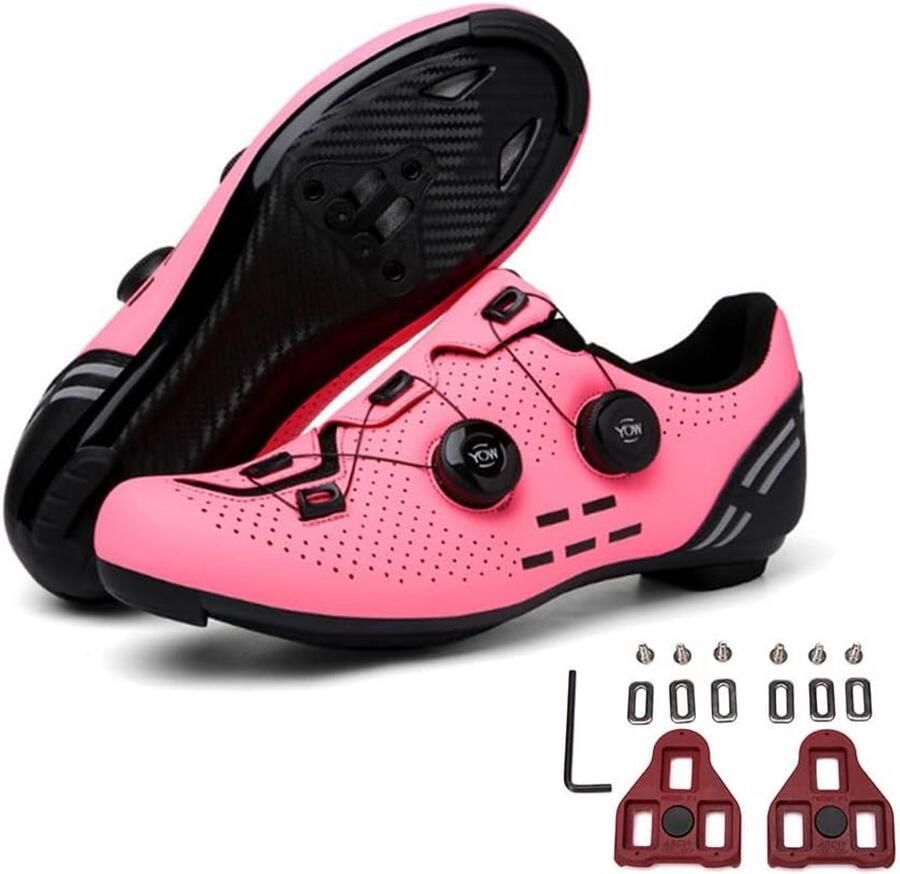 Fietsschoenen SPD compatibel unisex antislip racefietsen Delta schoenplaten vooraf geïnstalleerd