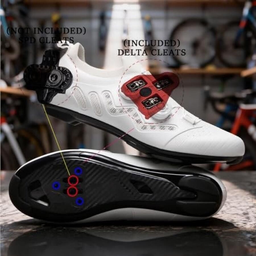 Fietsschoenen Heren Lichtgewicht en duurzaam Wit - Foto 1