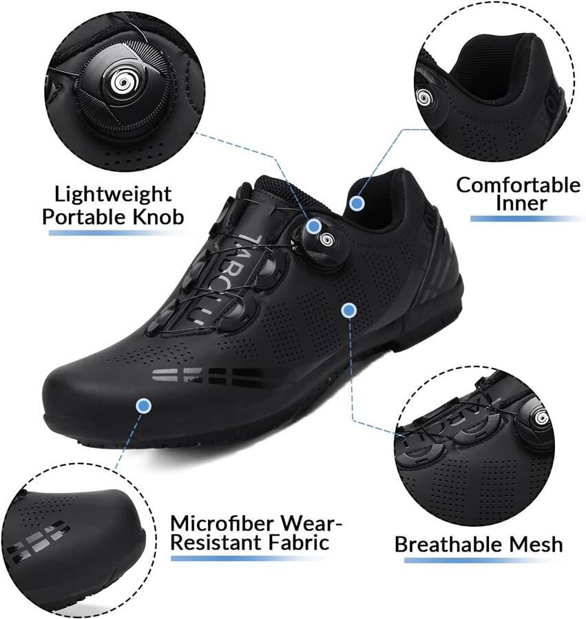 Fietsschoenen heren Rubber zool Geschikt voor weg en mountainbike Optimale grip SnelShoppen - Foto 2