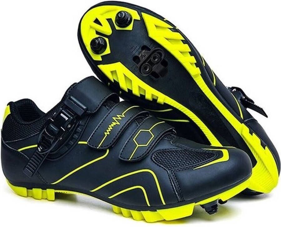 RAMBUX Fietsschoenen MTB Schoenen & Zwart Geel SPD Zool Wielrenschoenen Klikschoenen Mountainbike Racefiets