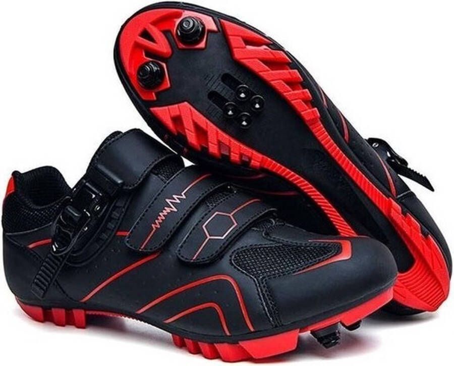 RAMBUX Fietsschoenen MTB Schoenen & Zwart Rood SPD Zool Wielrenschoenen Klikschoenen Mountainbike Racefiets