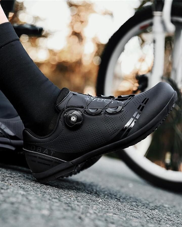Fietsschoenen voor heren geschikt voor weg- en mountainbiken rubberen zool zonder sluiting