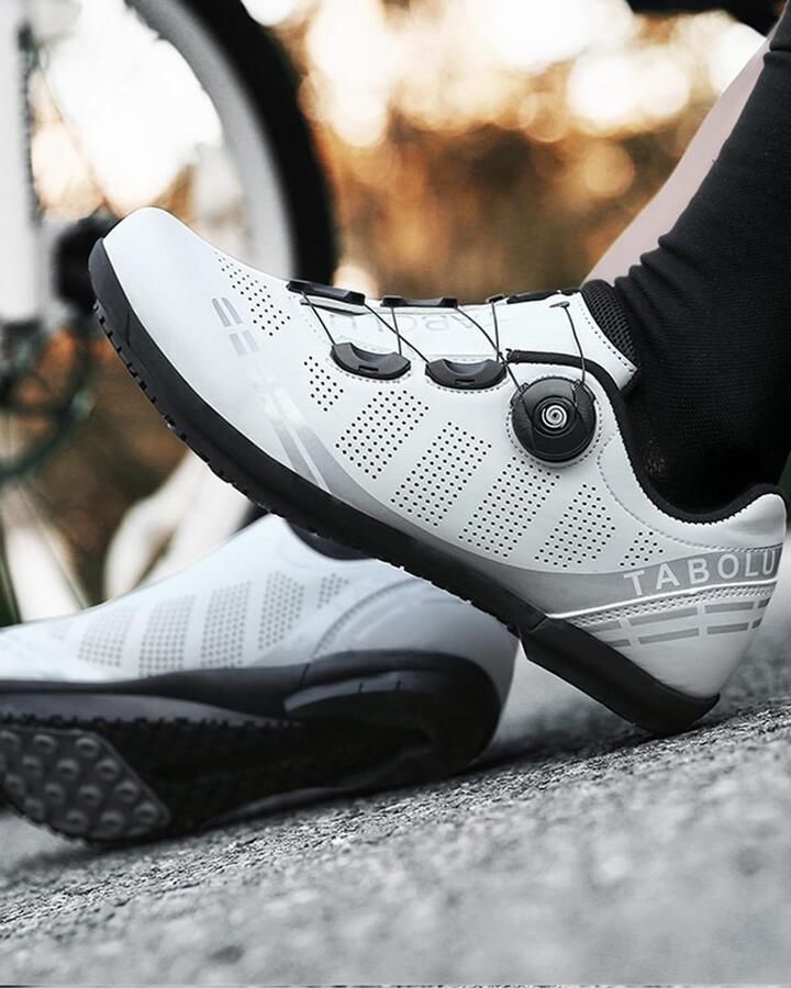 Fietsschoenen voor heren geschikt voor weg- en mountainbiken rubberen zool zonder clipsluiting