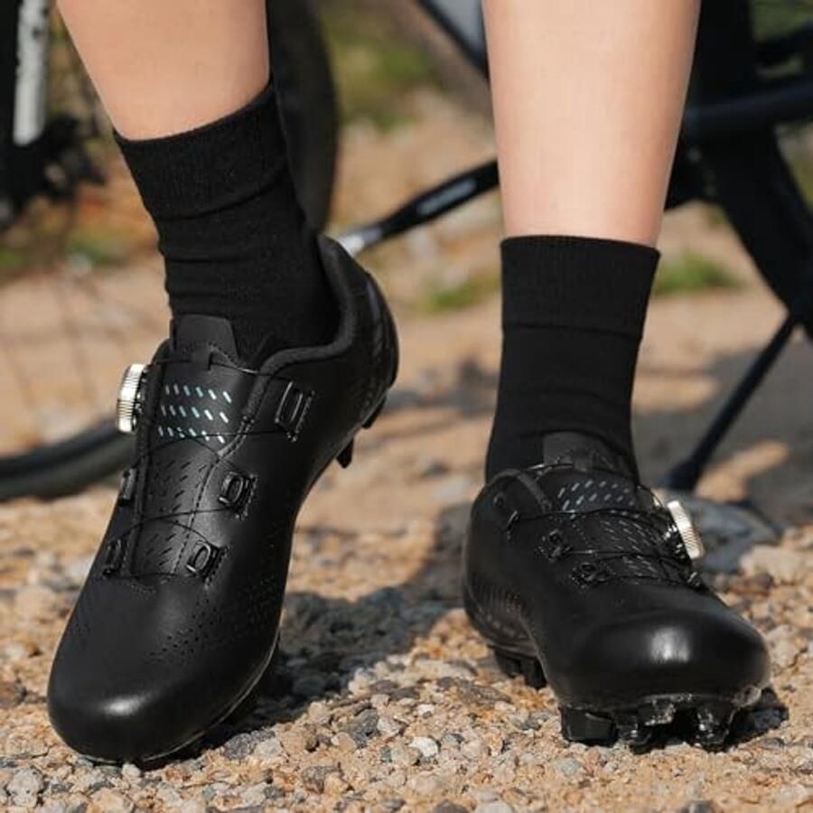 Fietsschoenen voor nen en SPD-platen en flat pedalen Zwart