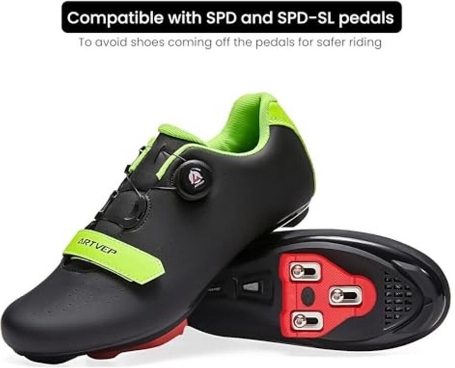 Fietsschoenen voor MTB en Wegfiets Zwart Groen - Foto 1