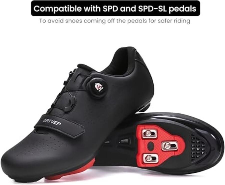 Fietsschoenen voor Road Bike Microfiber Bovenwerk en Carbon Vloer Zwart - Foto 1