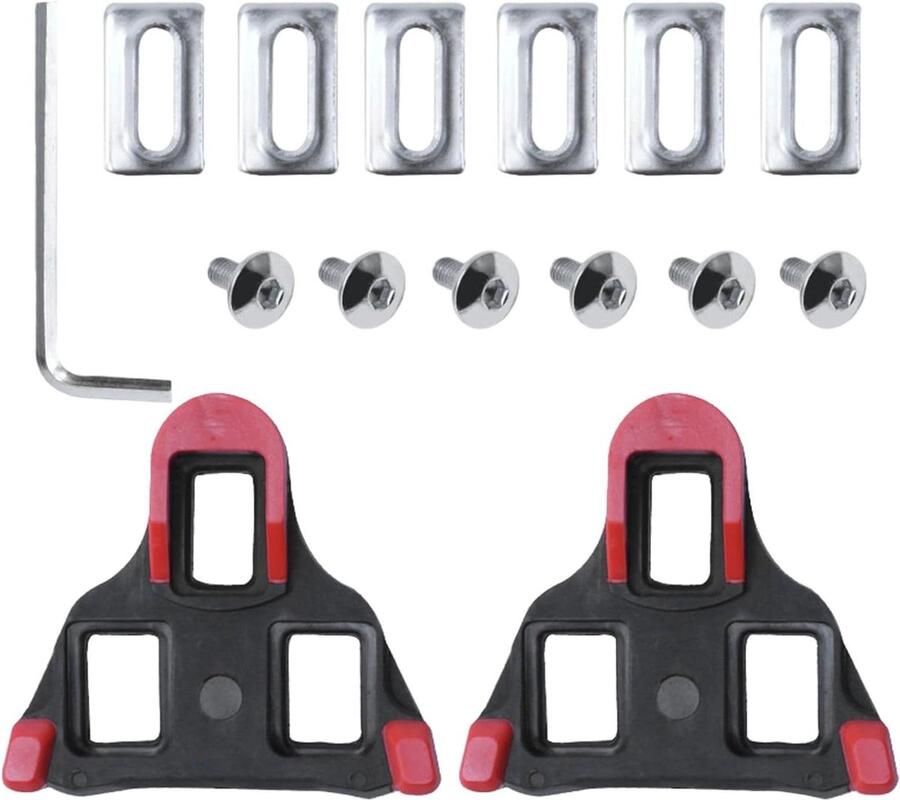 Fietsschoennoppen Fietspedalen Clips Stabiliteit Tijdens Fietsen Zelfborgende Functie 2 stuks Rood