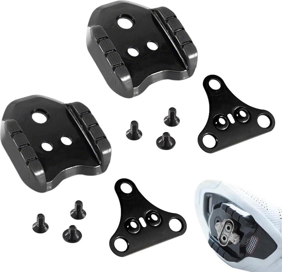 Fietsschoenplaatjes Adapter Schoenplaat Adapter Fietsen Veelzijdige Compatibiliteit 2 Stuks Zwart