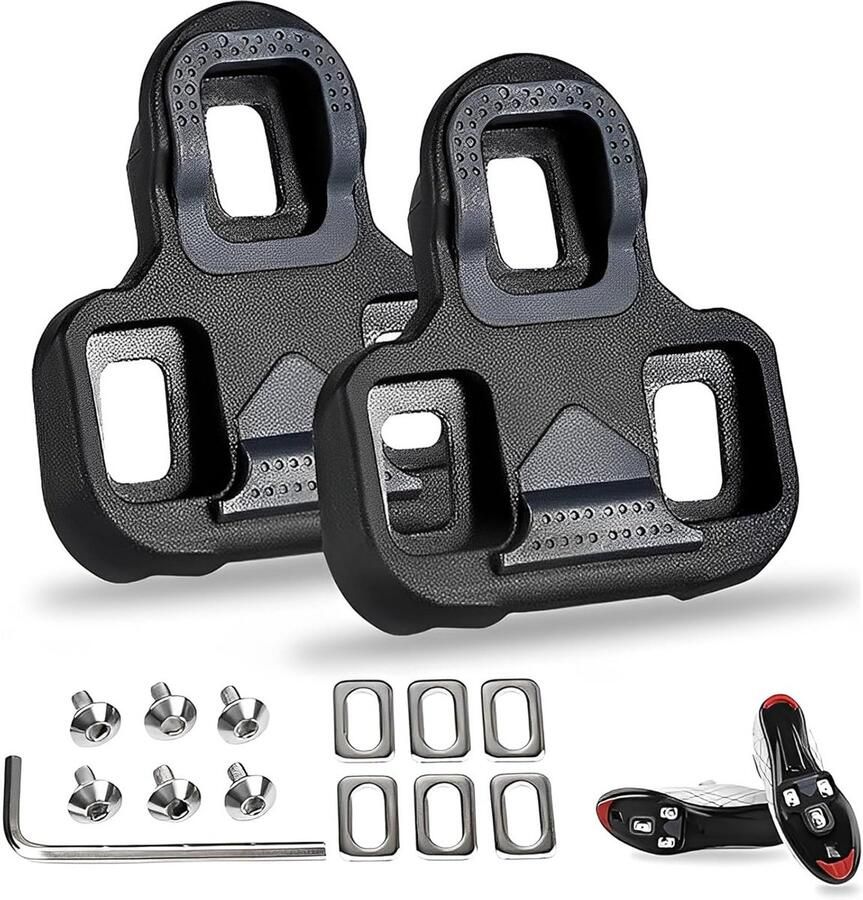 Fietsschoenplaatjes (Cleats) Compatibel met Keo Racefiets Pedalen Inclusief Montagepakket