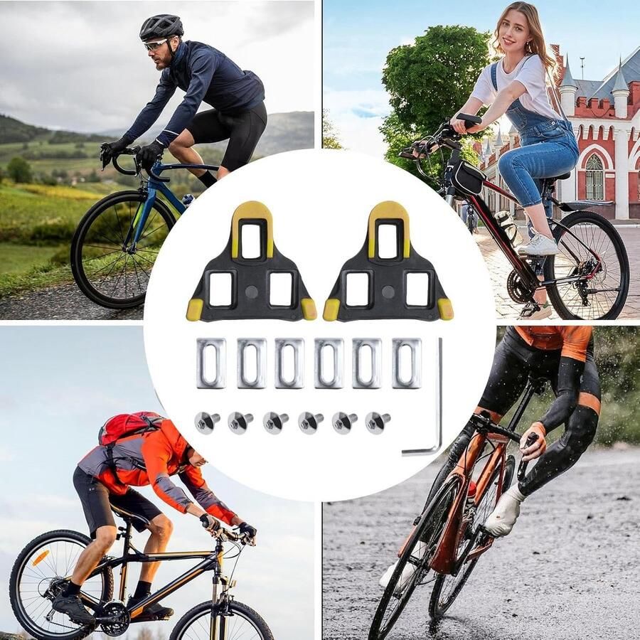 Fietsschoenplaatjes Cleats Fietsen Efficiënte Krachtoverdracht 18 x 12 x Geel