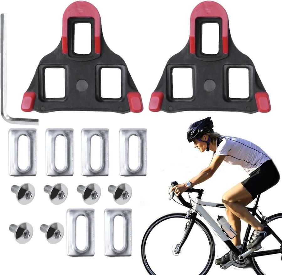 Fietsschoenplaatjes Cleats Fietsen Stabiliteit Zelfvergrendelend 2 stuks Rood