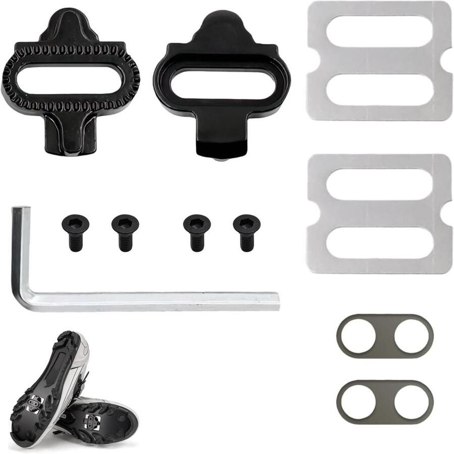 Fietsschoenplaatjes Cleats Set Fietsen Veldrit Antislip Oppervlak 2 stuks Zwart