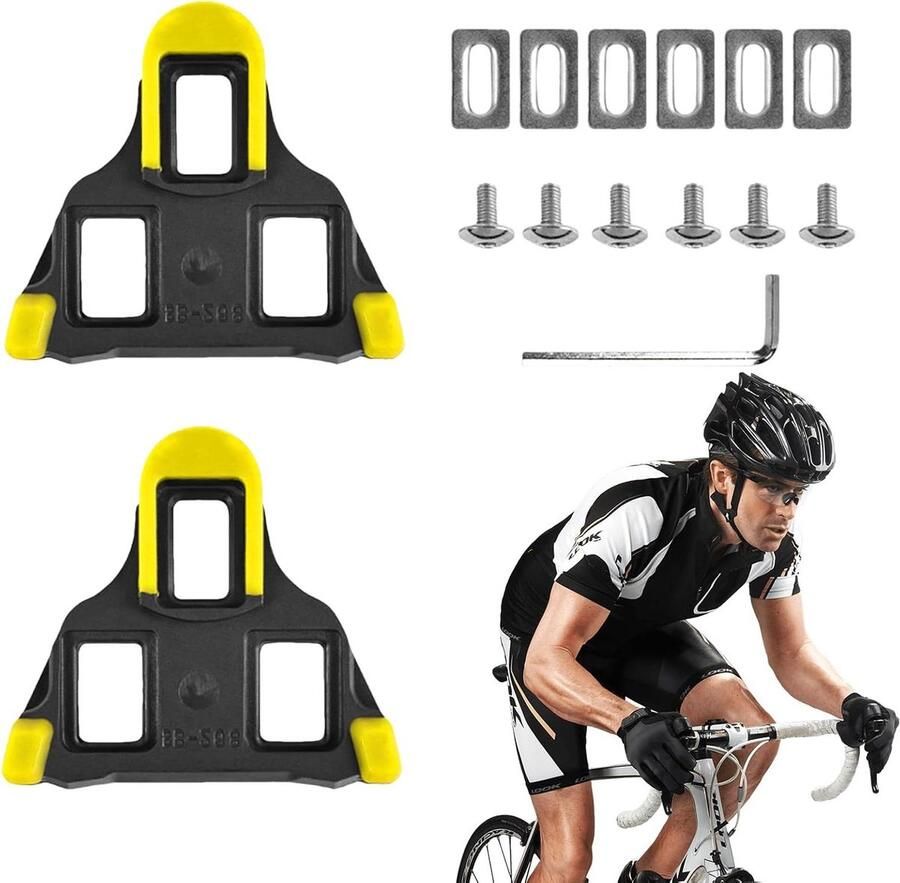 Fietsschoenplaatjes Cleats Wegfiets Comfortabel Fietsen 6 Graden Vlottersysteem 16 x 9.8 x Geel