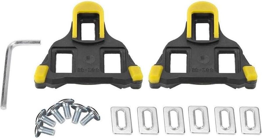 Fietspedalen Cleats Schoen Plaatjes Fietsen Zelf Vergrendelend Systeem 7.5 x 8 x Geel