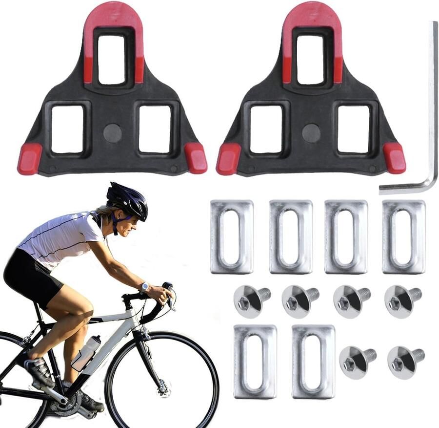 Fietsschoenplaatjes Fietsclips Indoor Fietsen Zelfsluitende Functie Rood