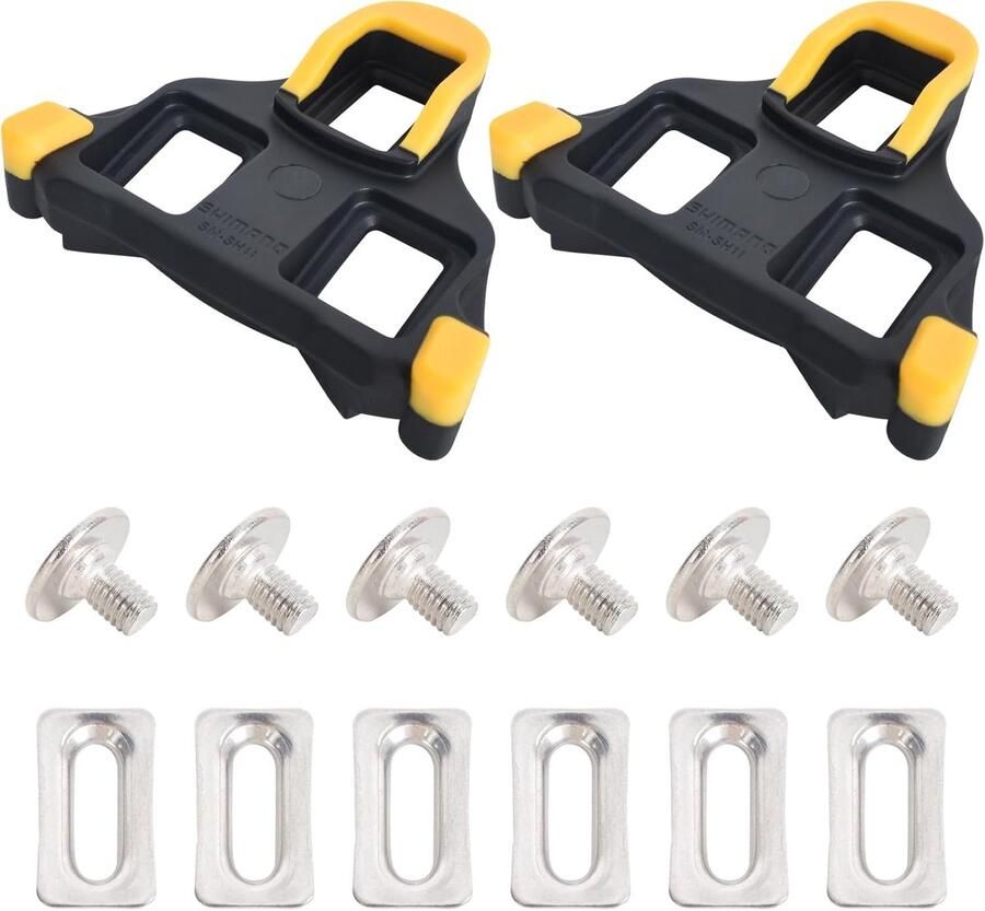 Fietsschoenplaatjes Pedaalplaatjes Fiets Binnen MTB Fietsen 6 Graden Zwevend 8x Geel
