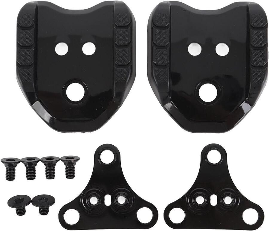 Fietsschoenplaatjes Pedaalplaatjes set Indoor outdoor fietsen Duurzaam nylon TPU metaal 2 stuks Zwart
